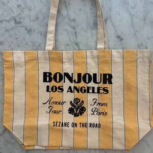 Sezane Bonjour Los Angeles Amour Canvas Tote